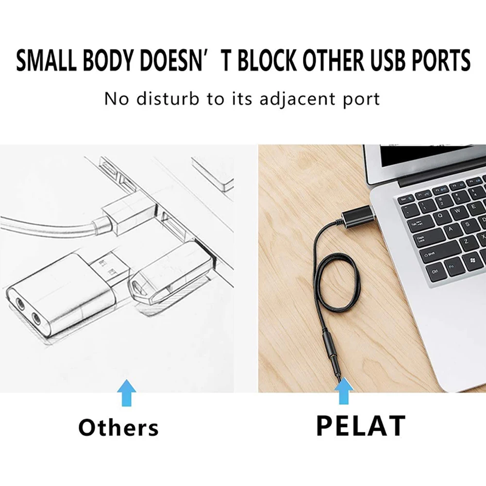 

High Quality Black/Sliver Usb Type C To 3.5mm Jack Audio Adapter Headphone Cable External Sound Card for PS4 PC and PC Notebook