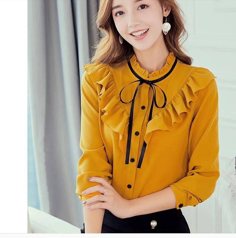 Женская рубашка с длинным рукавом весна-осень 2021 | одежда