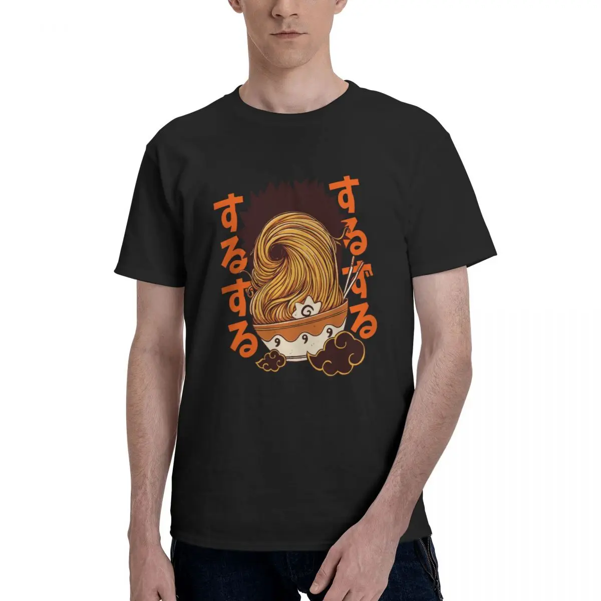 

Men's T-Shirts Itadakimasu Bandai Naruto Vintage Cotton Tee Shirt Short Sleeve Anime Manga T Shirt Crew Neck Tops Unique