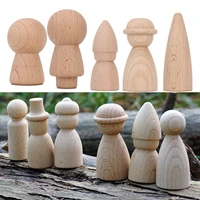 30pc diy wood crafts peg dolls ins cone building block beech wood ornaments wooden toy craft supplies wood decoration for room