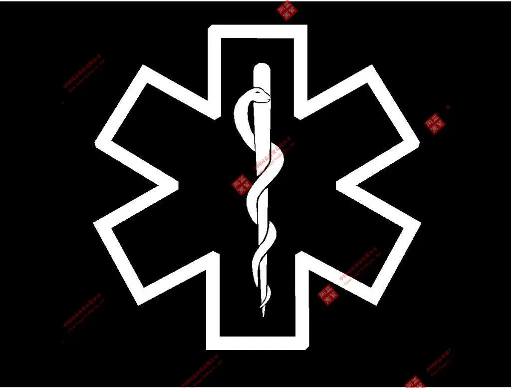 

Funny Medic Star of Life Symbol Decal EMT EMS medical car sticker Flag PVC vinyl waterproof sticker for motos car laptop luggage