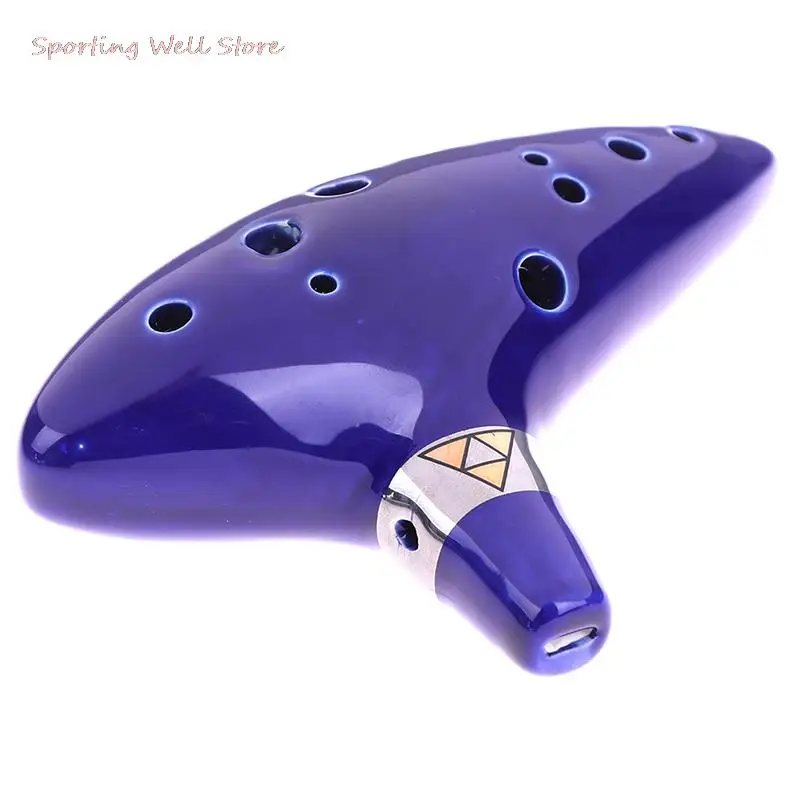 

1Pc Blue Musical Instrument Ocarina Flute 12 Hole Ocarina Ceramic Alto C Legend Of Ocarina Flute Ocarina Inspired Of Time