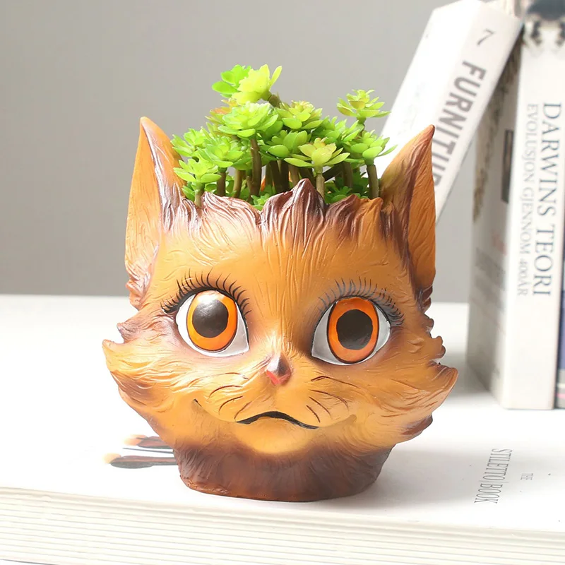 Смола открытый цветочный горшок большой вазон горшки мультфильм дизайн Сад