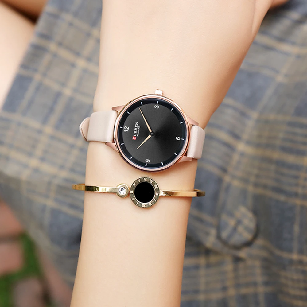 Женские часы CURREN модный дизайн женские простые наручные для девушек кварцевые
