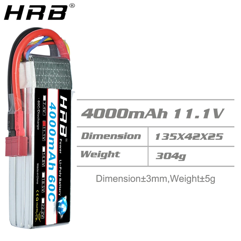 HRB 3S 11,1 V 4000mah Lipo батарея T Deans XT60 TRX XT90 EC5 для гоночного самолета 4WD автомобиль монстр грузовик приманка лодка RC запчасти 60C DIY
