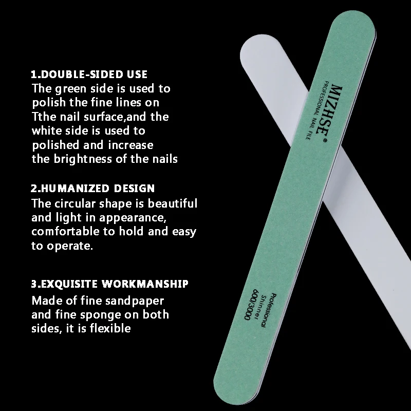 

SUPWEE Nail Files Professional Polishing Manicure Art Tool Make Nails Brighten Beauty Tools Double-sided Sandpaper Sanding Files