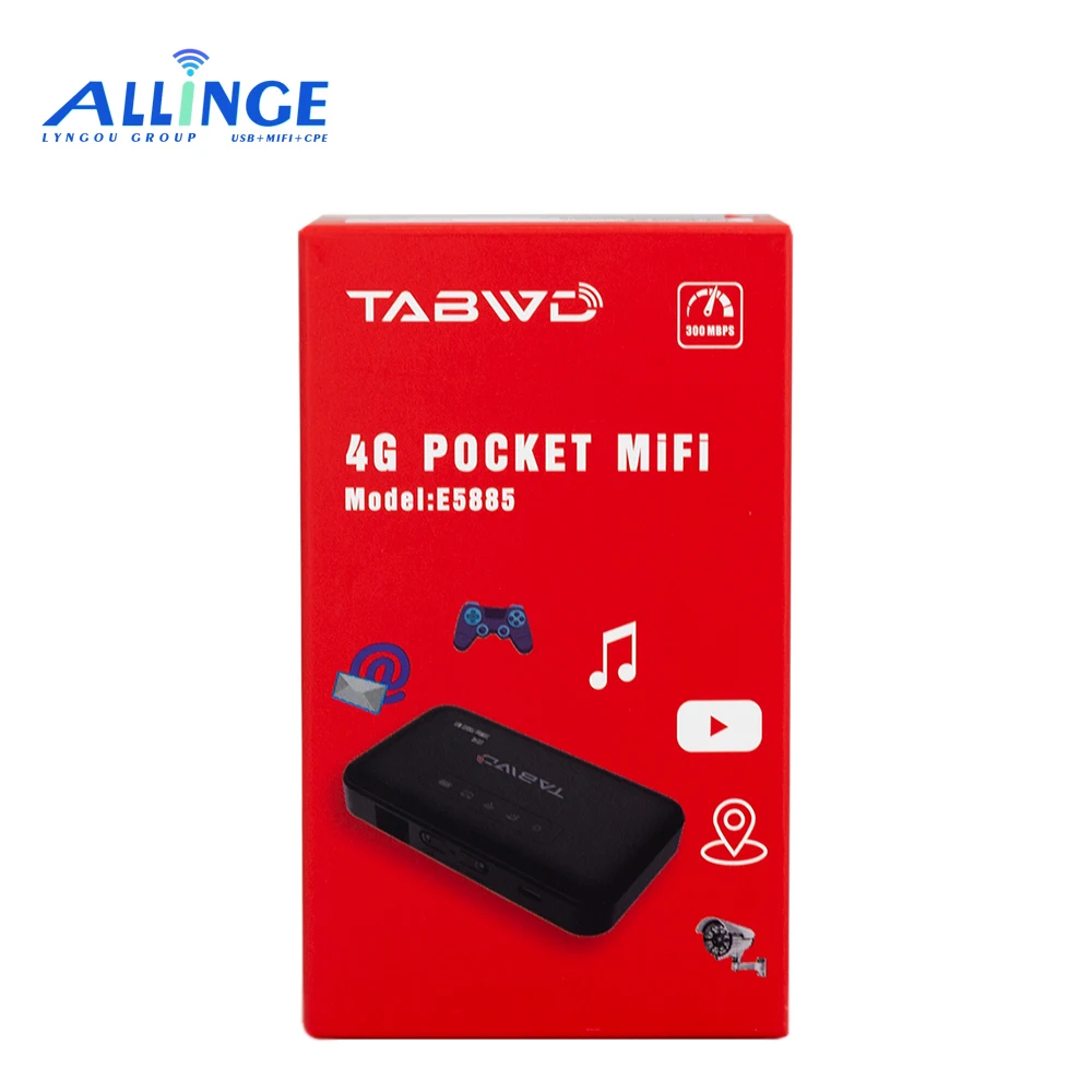 

ALLINGE Unlocked E5885 Cheap Mini Wireless Router Mobile 4G Lte Wifi Hotspot with SIM Card Slot and SD Card Bands B1.3.5.7.8.20.