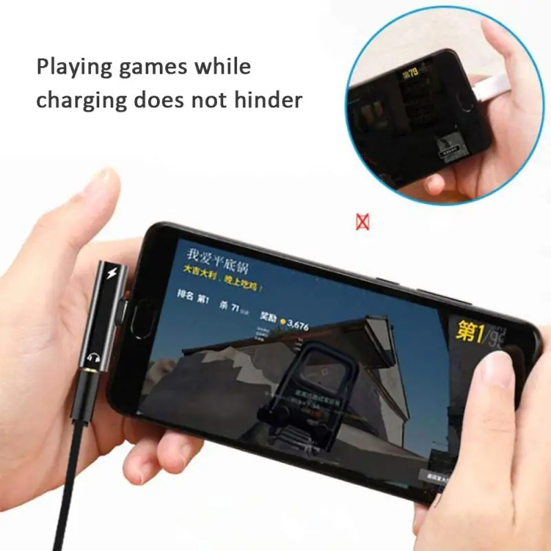 

USB Type C To Type-C + 3.5mm Audio Aux Headphone Jack Cable Adapter Splitter Us For Samsung Xiaomi Huawei For Phone