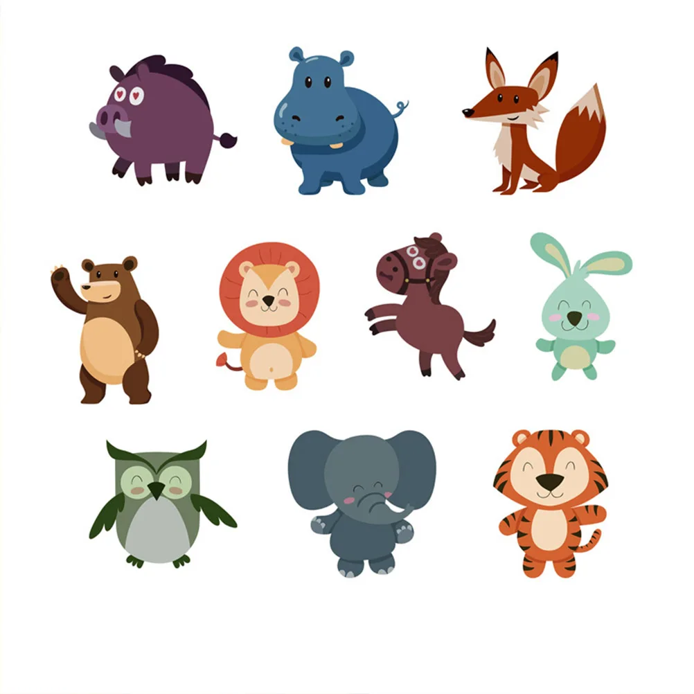 Наклейки на стену с мультяшными животными 3d наклейки для ванны детские