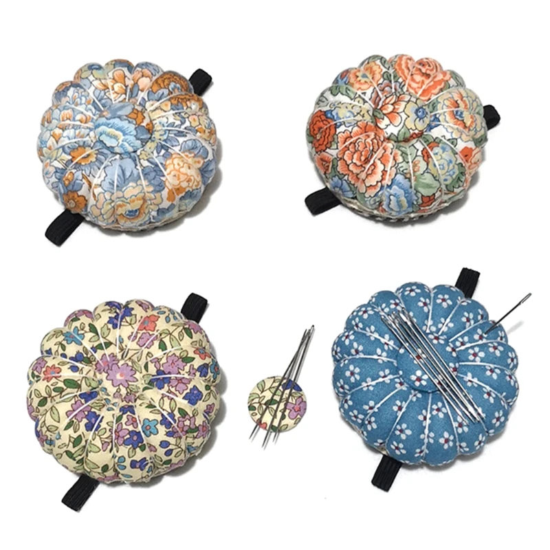 

Pumpkin Flower Style Needle Pin Cushion Pincushion Wrist Strap Stitch Needlework Mat DIY Craft Supplies Sewing Pins Accessories
