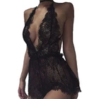Сексуальная женская ночная рубашка, черное кружевное нижнее белье, сексуальные эротические костюмы, сексуальное нижнее белье, домашняя одежда с открытой спиной размера плюс