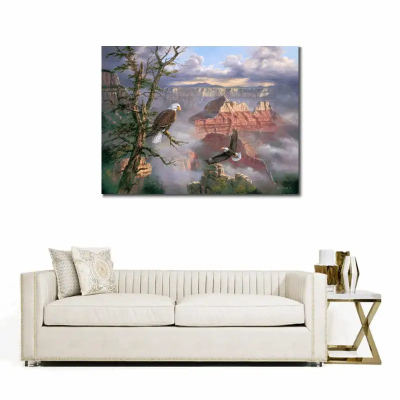 Koop Wall Art Oil Painting Lofty Perch Handmade Animal Landscapes Picture For Room Decor Large Canvas