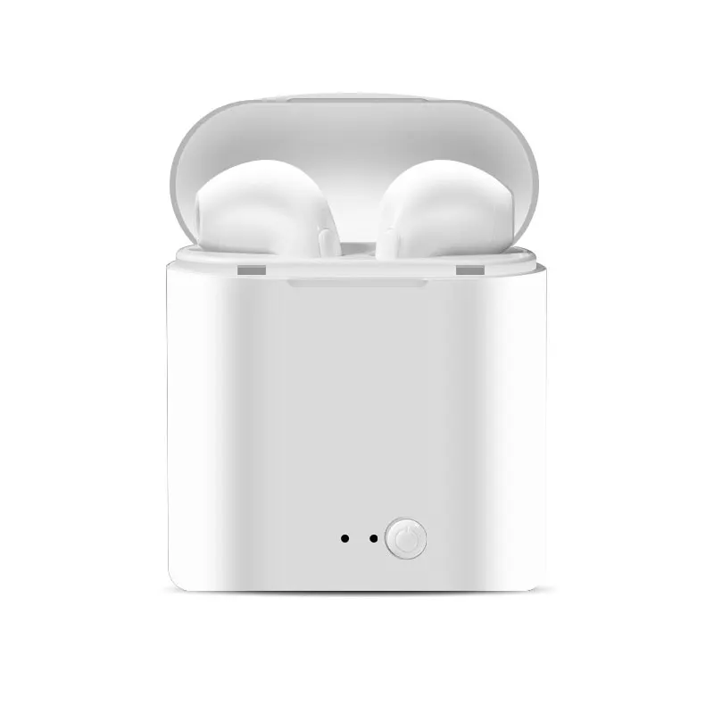 

2Pcs/Lot i7 Bluetooth Earphone Hifi Stereo Earbud Wireless Earphone Plastic Charging Box Waterproof Auto Pairing Headphone