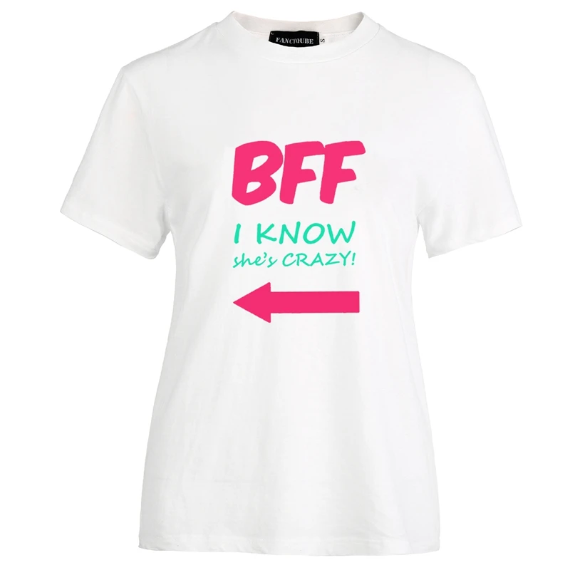 W21354WT Лучшие футболки «Друзья» BAD WITCH GOOD WITCH, топ с буквенным принтом, футболка Femme, повседневные женские лучшие друзья, топы на Хэллоуин, футболки - Цвет: W21354WT