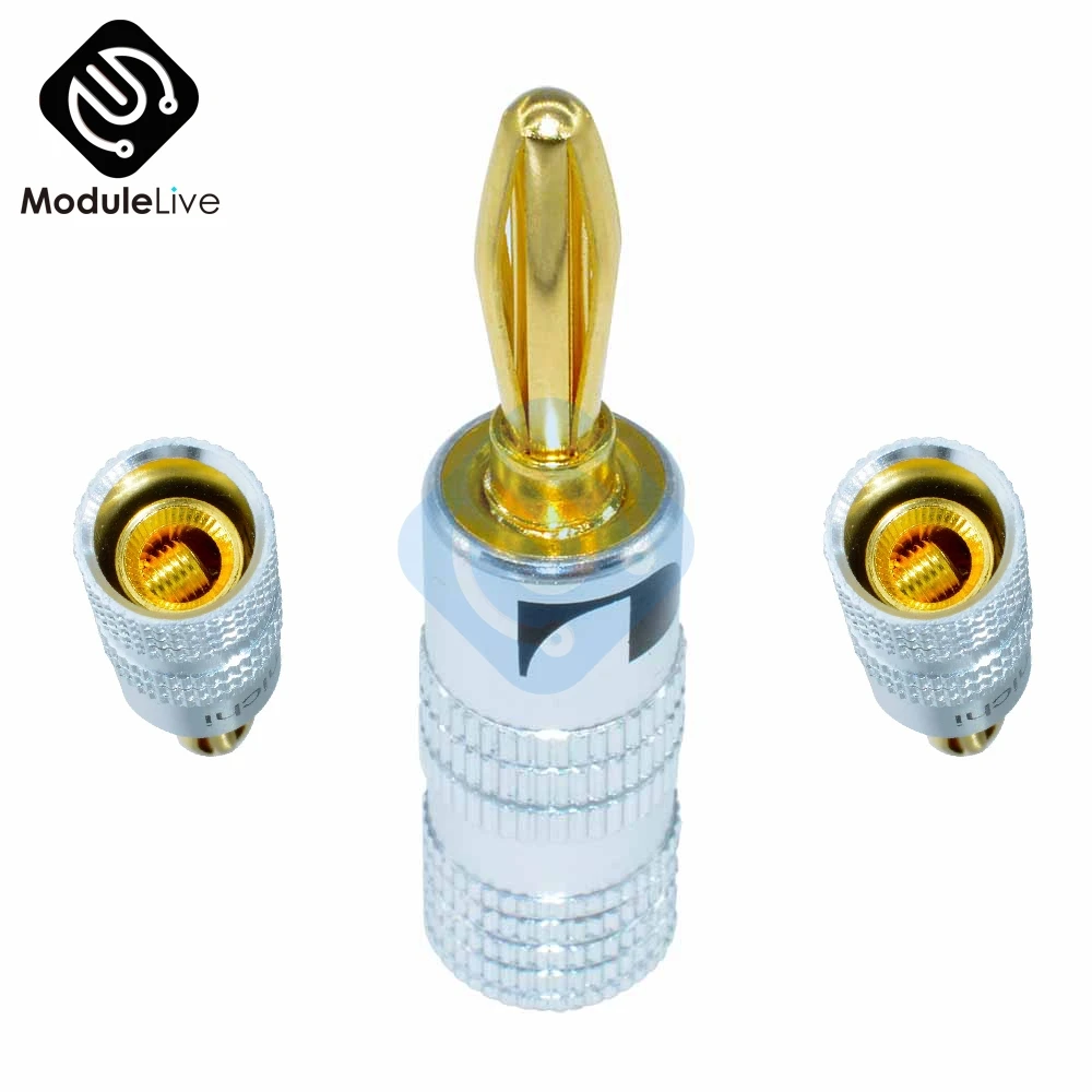 

24K Gold Plated For Nakamichi Speaker Banana Plug Pure Copper Audio Jack Audio Connector Sound Connector Intermediate Tools