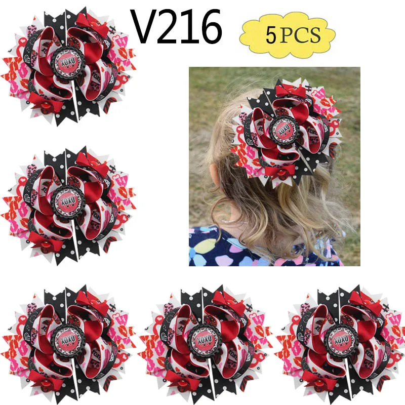 freeshipping 5pcs V209--V243 Valentine's day hair bows Heart Hair Clips Valentine boutique bows Valentine hair clips