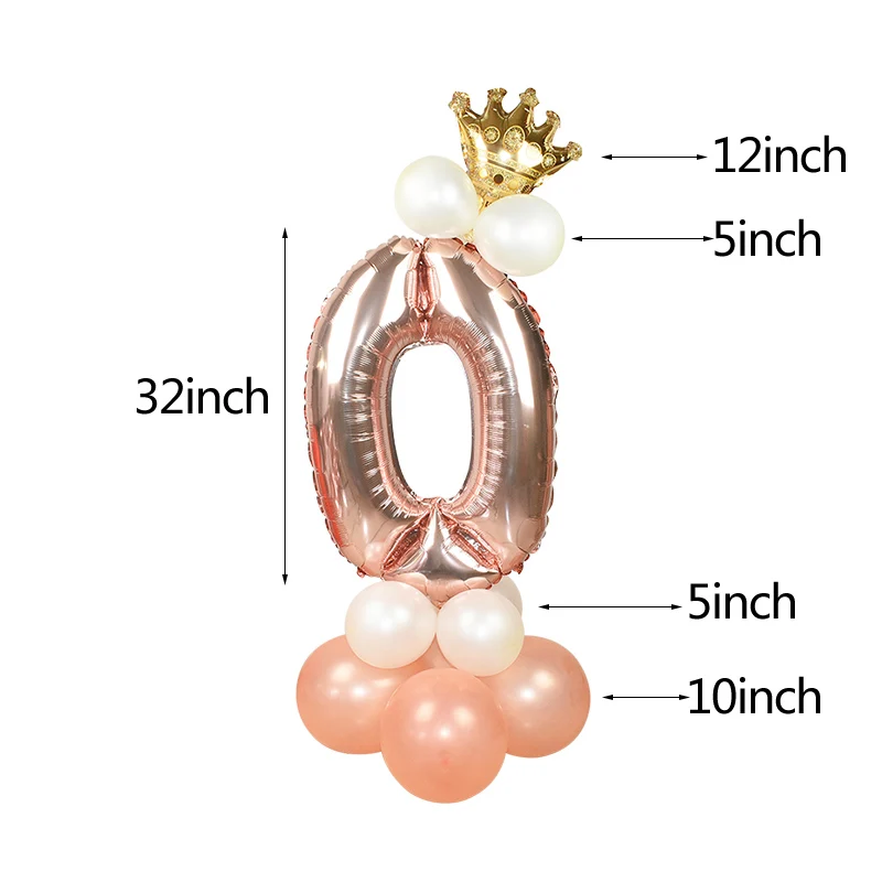 13 шт./партия 32 дюйма воздушные шары из фольги с цифрами розового золота Детские