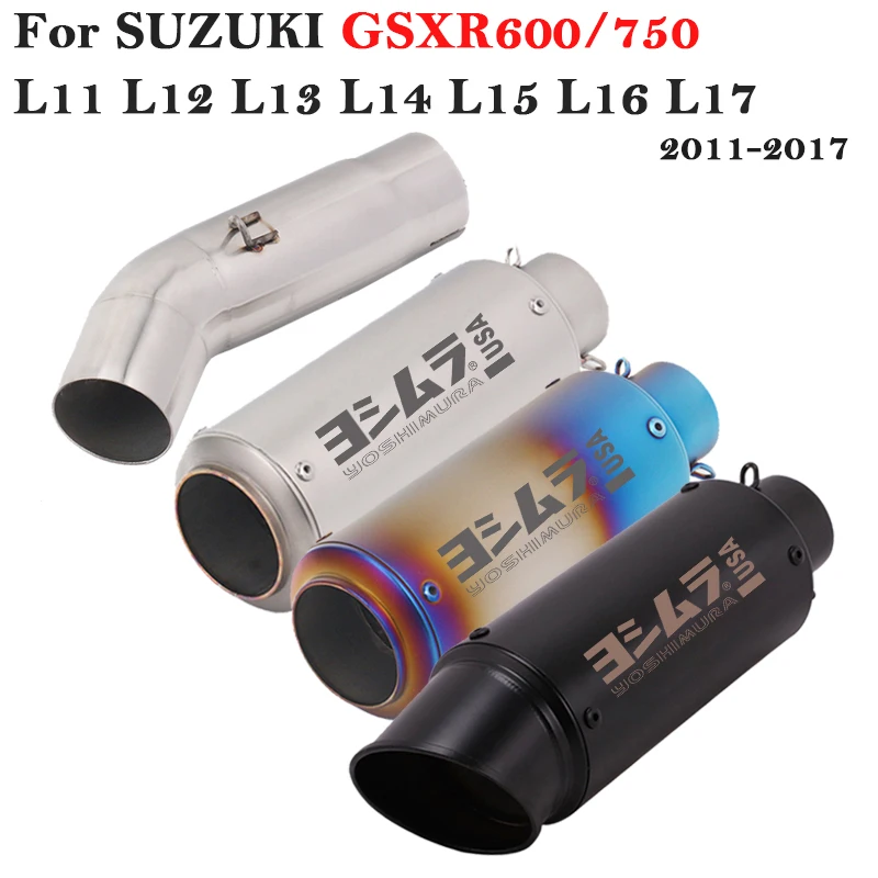 

Slip On For SUZUKI GSXR 600 750 GSXR600 GSXR750 L11 L12 2011-2017 Motorcycle Yoshimura Exhaust Escape System Link Pipe Muffler