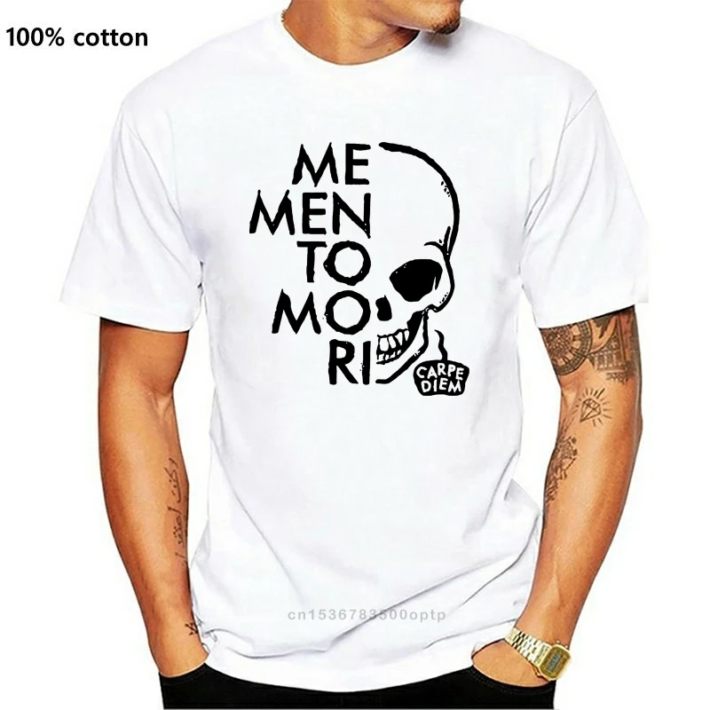 

Мужская футболка, рубашки с мемами, Meto Mori, Carpe Diem, унисекс футболки (зрительно), забавная футболка, новинка, женская футболка