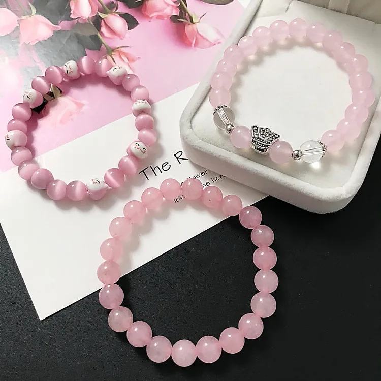 Модные женские красочные бисерные браслеты Lucky Cat OL, браслеты со стеклянными шариками и кристаллами для девочек Kawaii, повседневные Розовые ювелирные изделия высокого качества