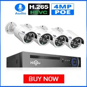 Hiseeu 8CH POE NVR комплект HD 1080P CCTV камера система 2MP уличная Водонепроницаемая ip-камера POE для домашней безопасности комплект видеонаблюдения