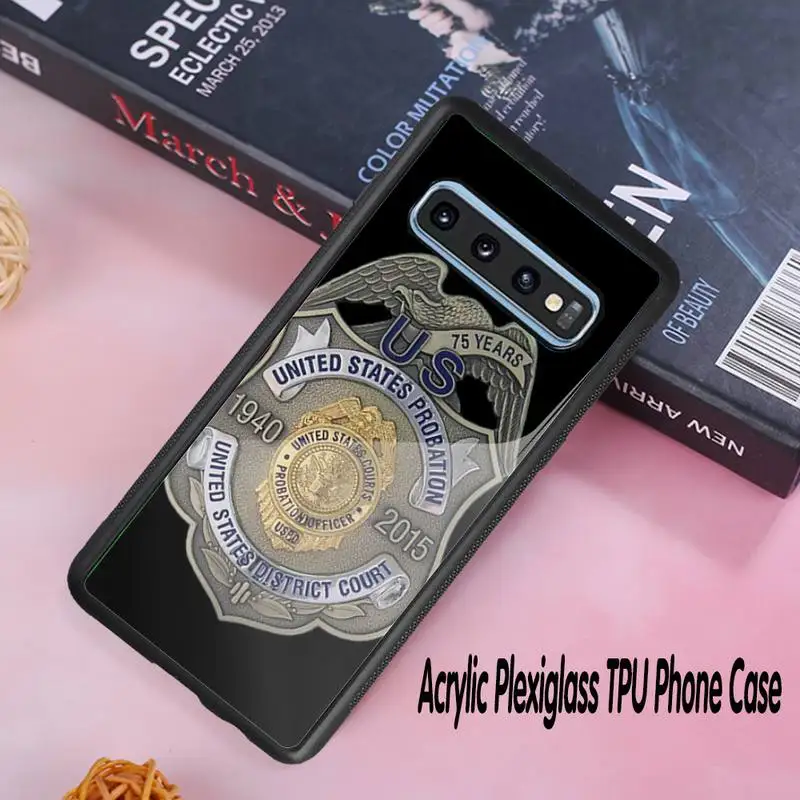 

Police badge Phone Case Acrylic Plexiglass TPU phone case For Samsung Galaxy S8 S9 S10 s10e S20 PLUS ULTRA S6edge