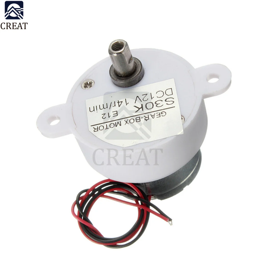 DC 12V 14RPM 2 Wires High Torque Electric Geared Box S30K Reduction Motor Diy Electronic | Электронные компоненты и