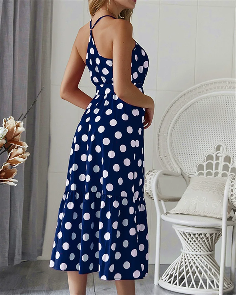 2020 Newest Women's dress sukienki Spaghetti Strap summer A-Line Beach Style vestidos de playa mujer Mid-Calf dresses | Женская
