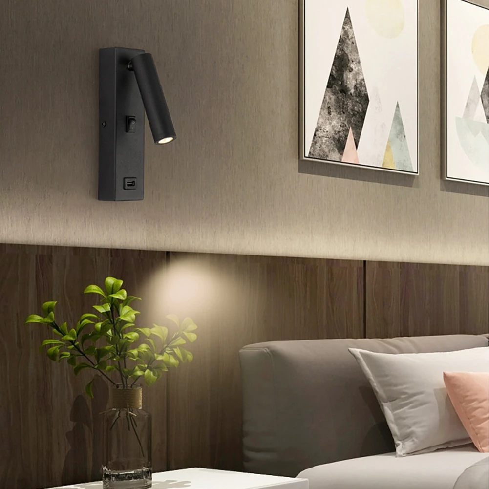 Светодиодный настенный светильник с выключателем комнатное освещение для