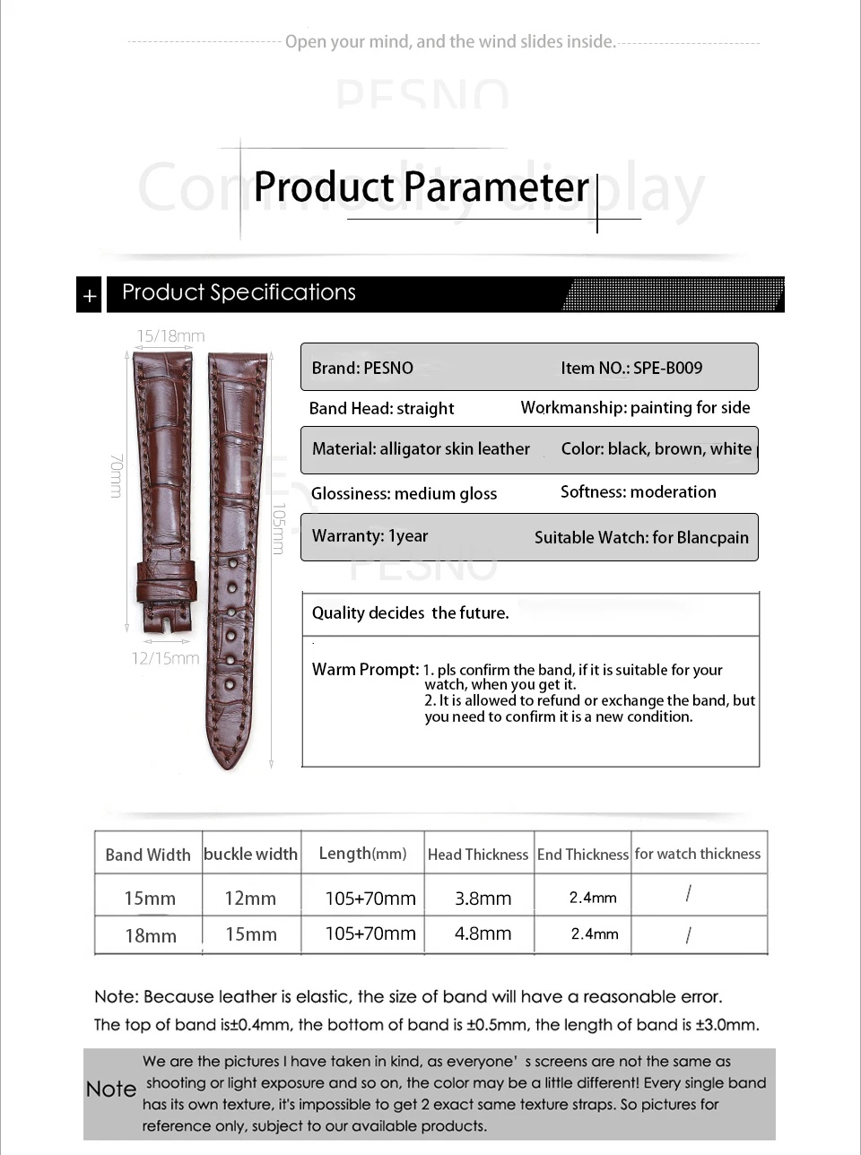 PESNO подходит для blucpain Villeret для женщин 6102/6104/6263/3650A кожа аллигатора Натуральная кожа Ремешки для наручных часов