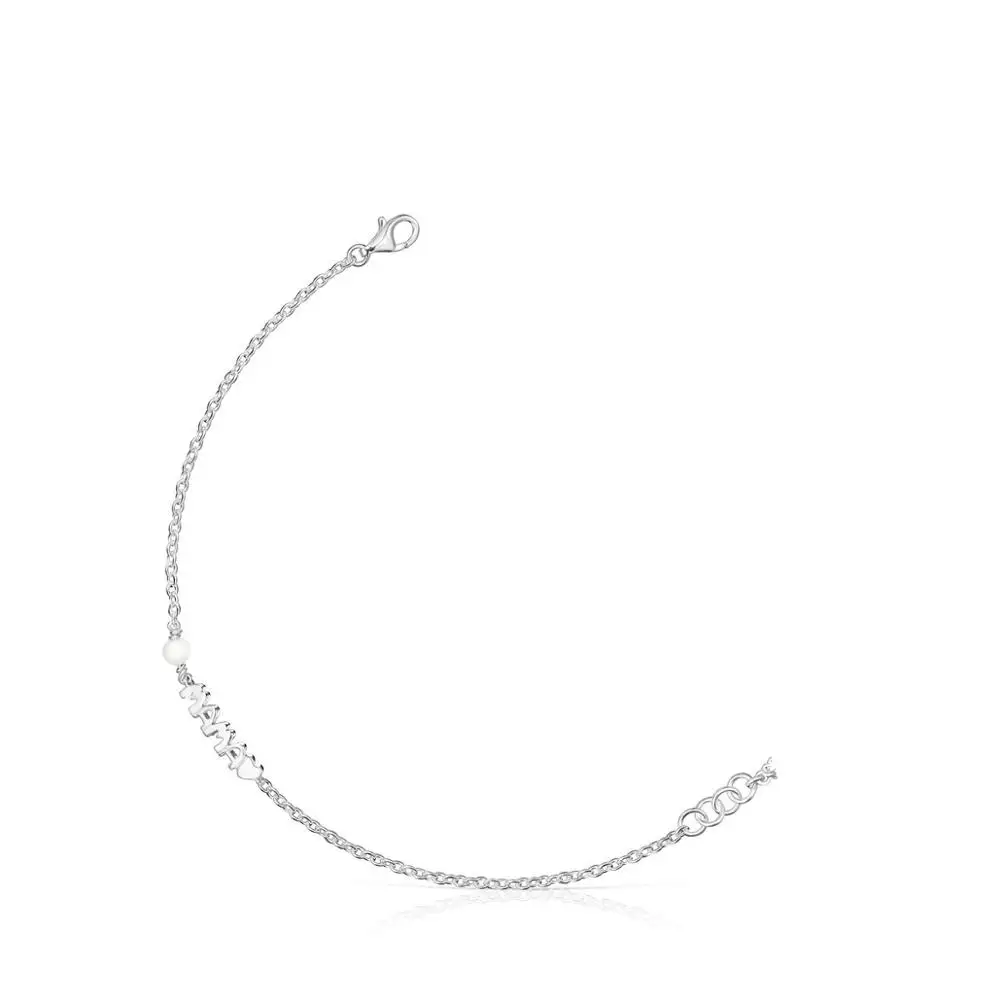 Женский браслет из нержавеющей стали с буквами и белым жемчугом | Украшения