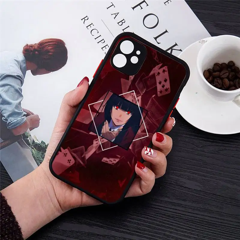 

Crazy Excitement Manga Kakegurui Phone Case Transparent Matte for iPhone 7 8 11 12 s mini pro X XS XR MAX Plus cover funda
