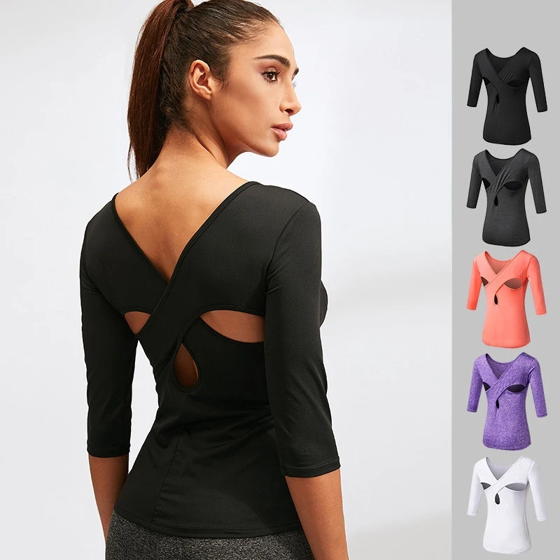 Женские компрессионные рубашки Aipbunny для йоги фитнес-топы спортивные топы