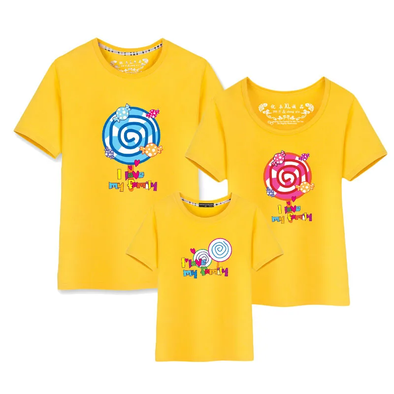 Рождественская одежда для семьи матери и сына Одинаковая пар рубашка с коротким