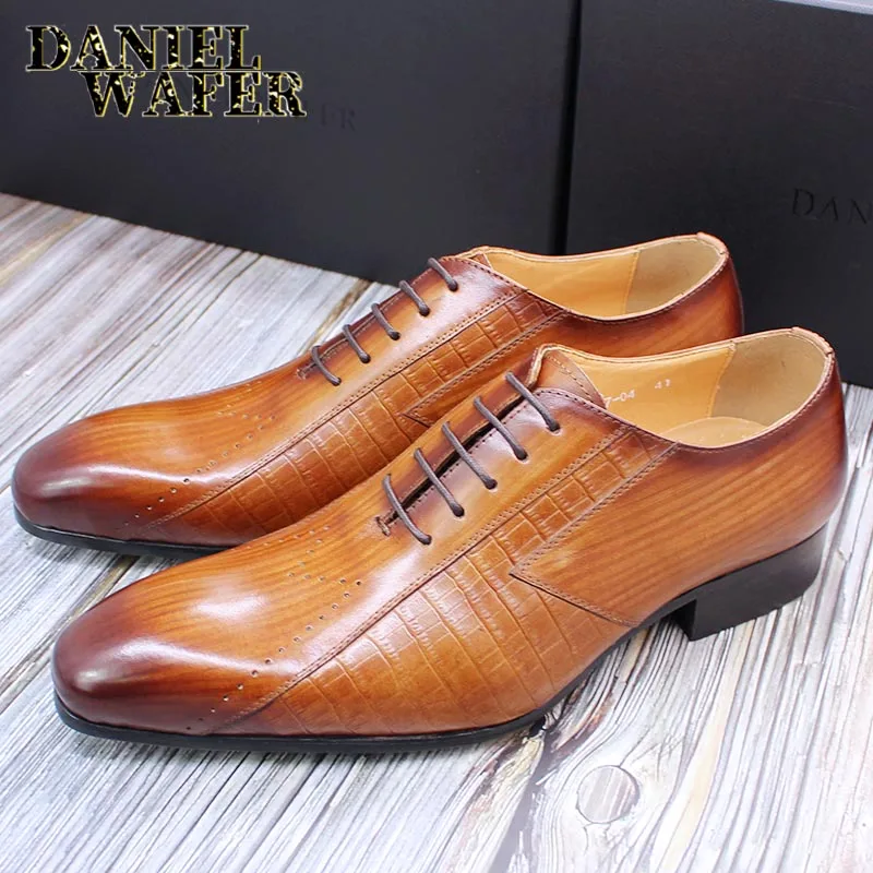 Роскошные мужские Оксфордские итальянские туфли Мужские модные модельные