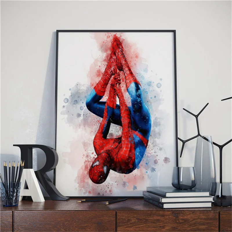 

Marvel Avengers Superhero Canvas Picture For Wall Art Watercolor Hero Poster And Prints Canvas Painting Home Decor