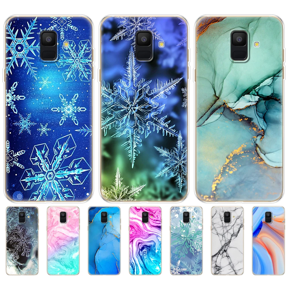 Чехол для Samsung Galaxy A6 2018 с двумя SIM-картами SM A600 A600F samsung plus A605 A605F мраморным рисунком