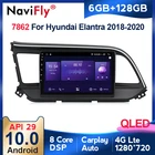 6G + 128G QLED Android 10 автомобильное радио для Hyundai Elantra 6 2015 2016 2017 2018 Multimidia видео плеер GPS навигация сплит-экран
