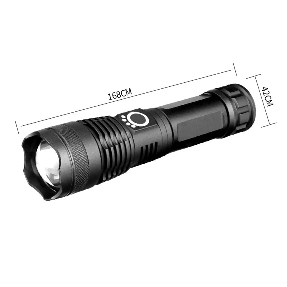 Светодиодный фонарик высокой мощности с бликами Тактический Ручной P50 zoom фонарик USB зарядка алюминиевый сплав светодиодный фонарик 5 режимов