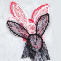 lace rabbit ear hair band lace mask masquerade prom party headdress cosplay with childrens decorative accessories