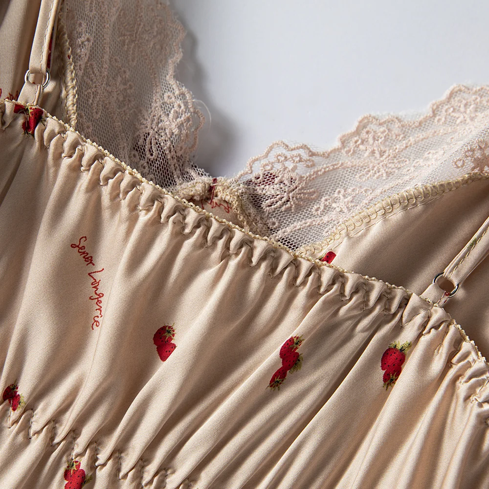 

Printed 2PCS Robe Set Femme Satin Sleepwear Summer Kimono Bathrobe Gown Sexy Nightwear Lingerie V-Neck Suspender Nightgown