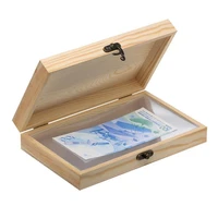 universal wooden banknote coin paper money storage box commemorative banknote square paper money organizer box collect