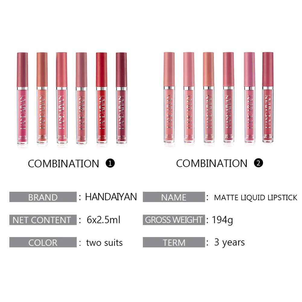 

Fashion Waterproof Lip Gloss Sets Natural Moisturize Velvet Liquid Lipstick Gift Box Exquisite Lip Makeup Makeup Tools TSLM1