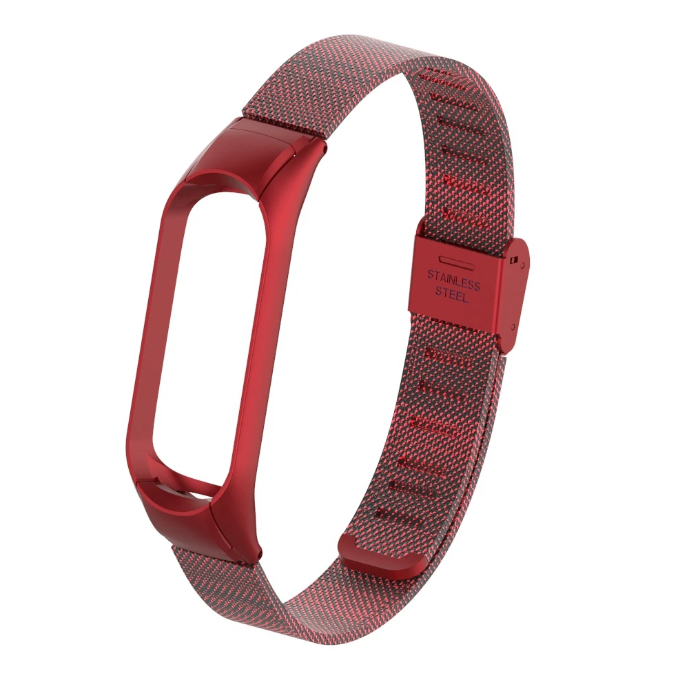 Red Металлический ремешок для Xiaomi Mi Band 3 Нержавеющая сталь браслет ремень Mi Band 3 Mi3 сменный ремешок; Смарт-часы Mi 3 - Цвет: Red