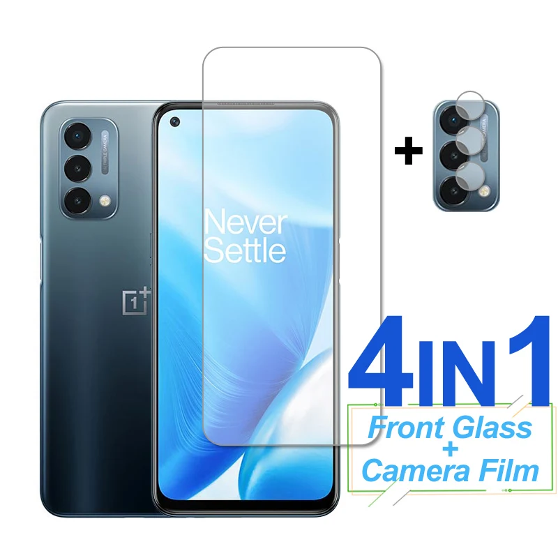Protector de pantalla 4 en 1 para Oneplus Nord N200, pel&iacute;cula protectora de vidrio templado para lente de tel&eacute;fono, para Oneplus Nord N200 5G CE N10 N100-0