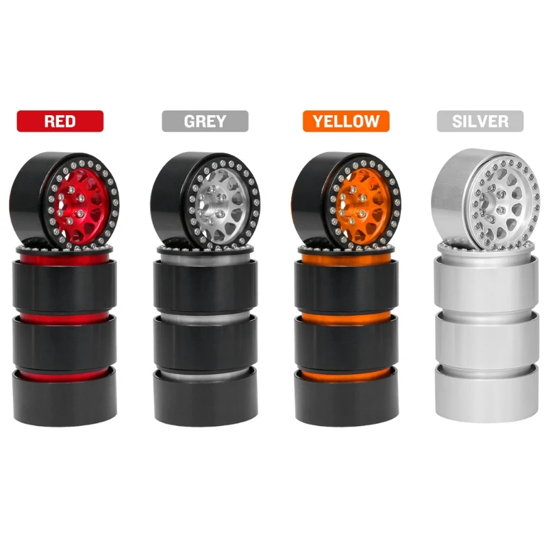 

4PCS Metal 1.9 Beadlock Wheel Rim 12-Spoke Wheel Hub for 1:10 RC Crawler Axial SCX10 II 90046 AXI03007 TRX-4 Tamiya