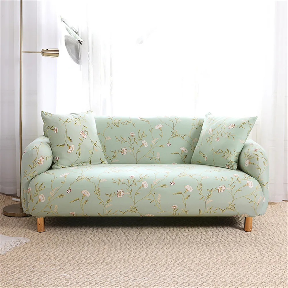 

Leaf Print Stretch Sofa Cover Compact Package Universal Protective Cover Lazy L-shaped Dustproof Non-slip Sofa Cushion