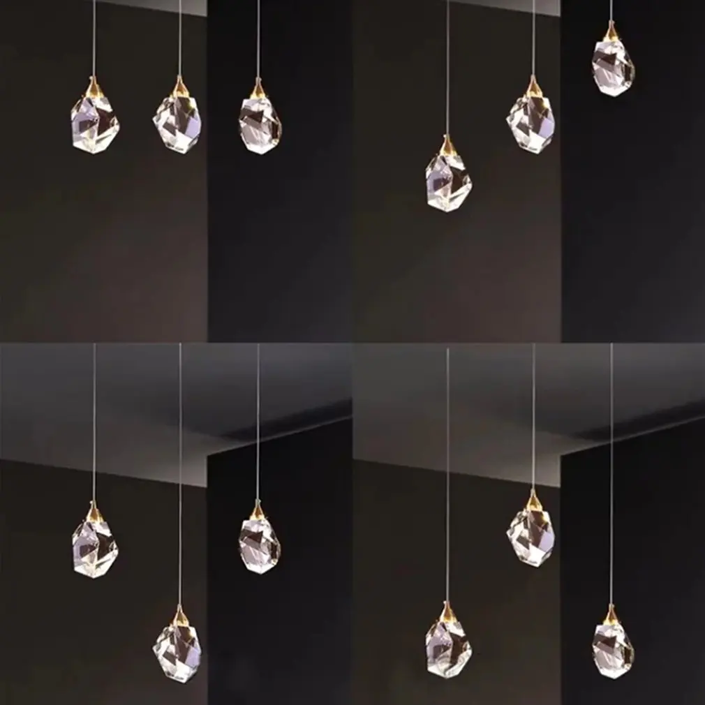

Bedroom Pendant Lights Nordic Crystal Full Brass Led Lamp Living Room Decoration Suspension Luminaire 220V Hanging Lamp