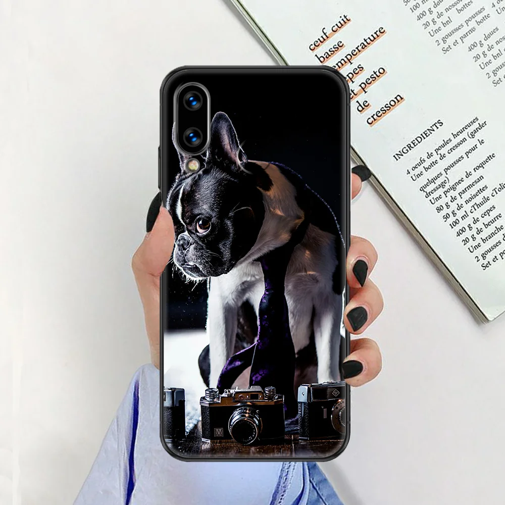 Чехол для телефона с французским бульдогом Huawei Honor 6 7 8 9 10 10i 20 A C X Lite Pro Play черный
