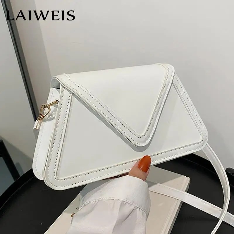 

LAIWEIS Роскошная Маленькая женская сумка 2021, модная трендовая треугольная сумка-книжка в стиле ретро, повседневные Простые сумки-мессенджеры ...